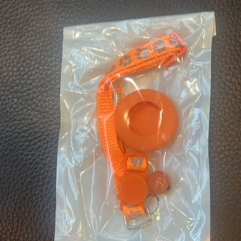 REFLECTIVE CAT COLLAR WITH AIRTAG CASE ORANGE